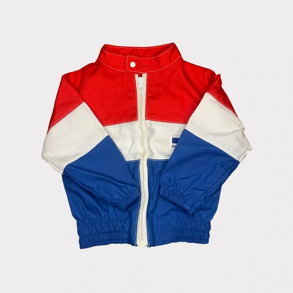 Health-Tex Vintage Red White Blue Patch Detail Jacket & Romper Matching Set